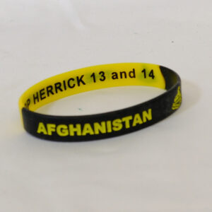 Afghanistan Operation Herrick 13 and 14 Wrist Band as worn by soldiers from the Royal Anglian Regiment. Afghanistan Operation Herrick 13 and 14 Wrist Band as worn by soldiers from the Royal Anglian Regiment.