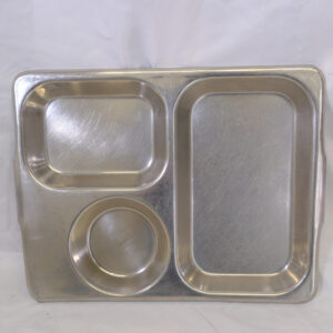 Stainless steel food tray used in Afghanistan