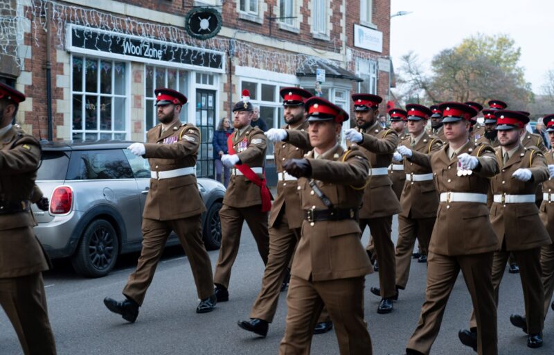 B Company 1st Battalion take part in the Remembrance Parade in Oakham