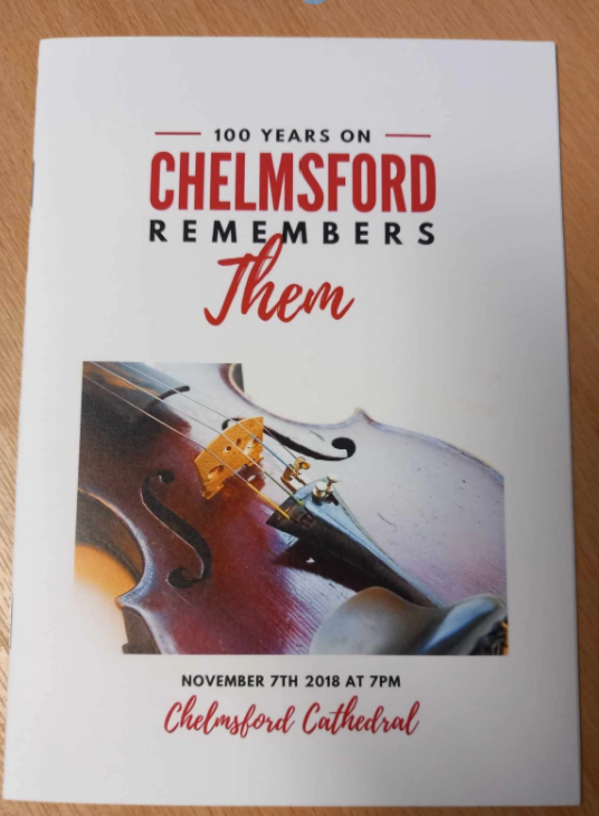 Programme - Chelmsford Cathedral to remember 100 years in 2008 since the end of WW1 Programme - Chelmsford Cathedral to remember 100 years in 2008 since the end of WW1