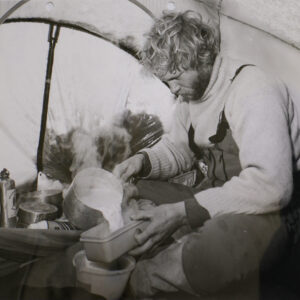 Richard Clements preparing food on Antarctica expedition Richard Clements preparing food on Antarctica expedition