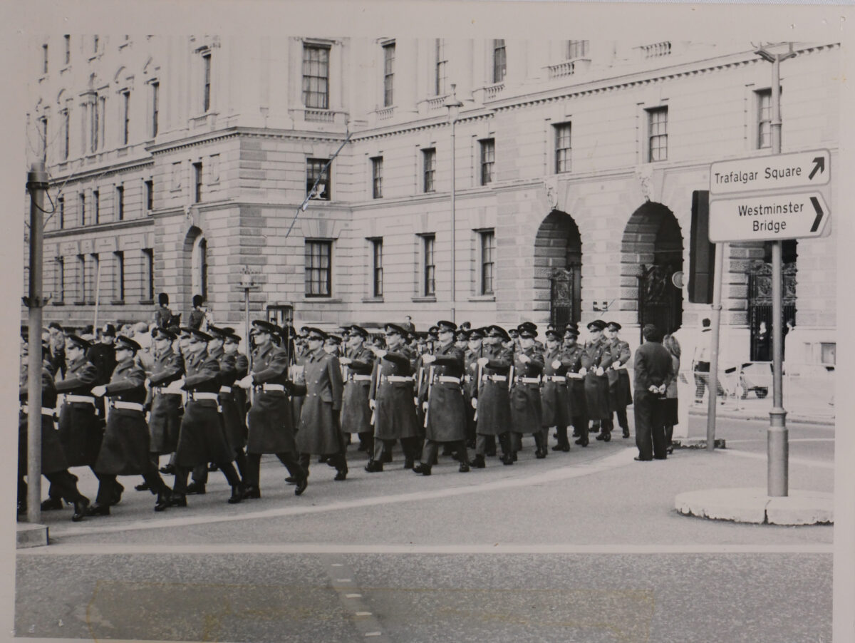 2nd Battalion, Royal Anglian Regiment parade in central London in 1983. 2nd Battalion, Royal Anglian Regiment parade in central London in 1983.