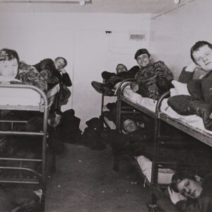 3rd Battalion Royal Anglian Regiment Belfast Northern Ireland 1975. Soldiers on bunk beds in a dormitory-style room. 3rd Battalion Royal Anglian Regiment Belfast Northern Ireland 1975. Soldiers on bunk beds in a dormitory-style room.