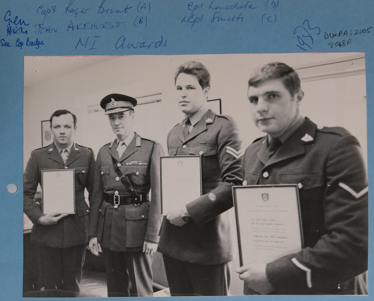 Northern Ireland awards for 2nd Battalion Royal Anglian Regiment soldiers in 1983 Northern Ireland awards for 2nd Battalion Royal Anglian Regiment soldiers in 1983