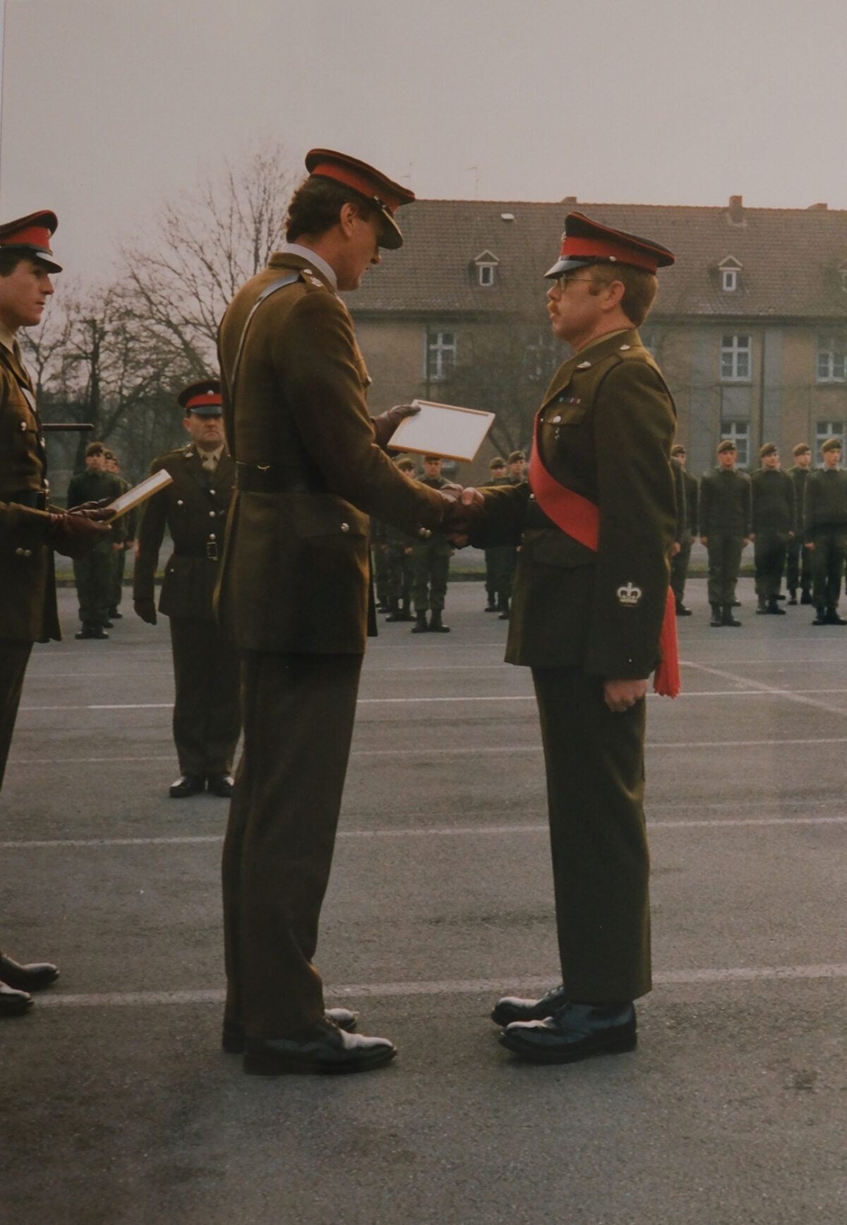 Lt Col Deed presents WO2 (CSM) Rimmer with his Queen's Commendation for brave conduct Lt Col Deed presents WO2 (CSM) Rimmer with his Queen's Commendation for brave conduct