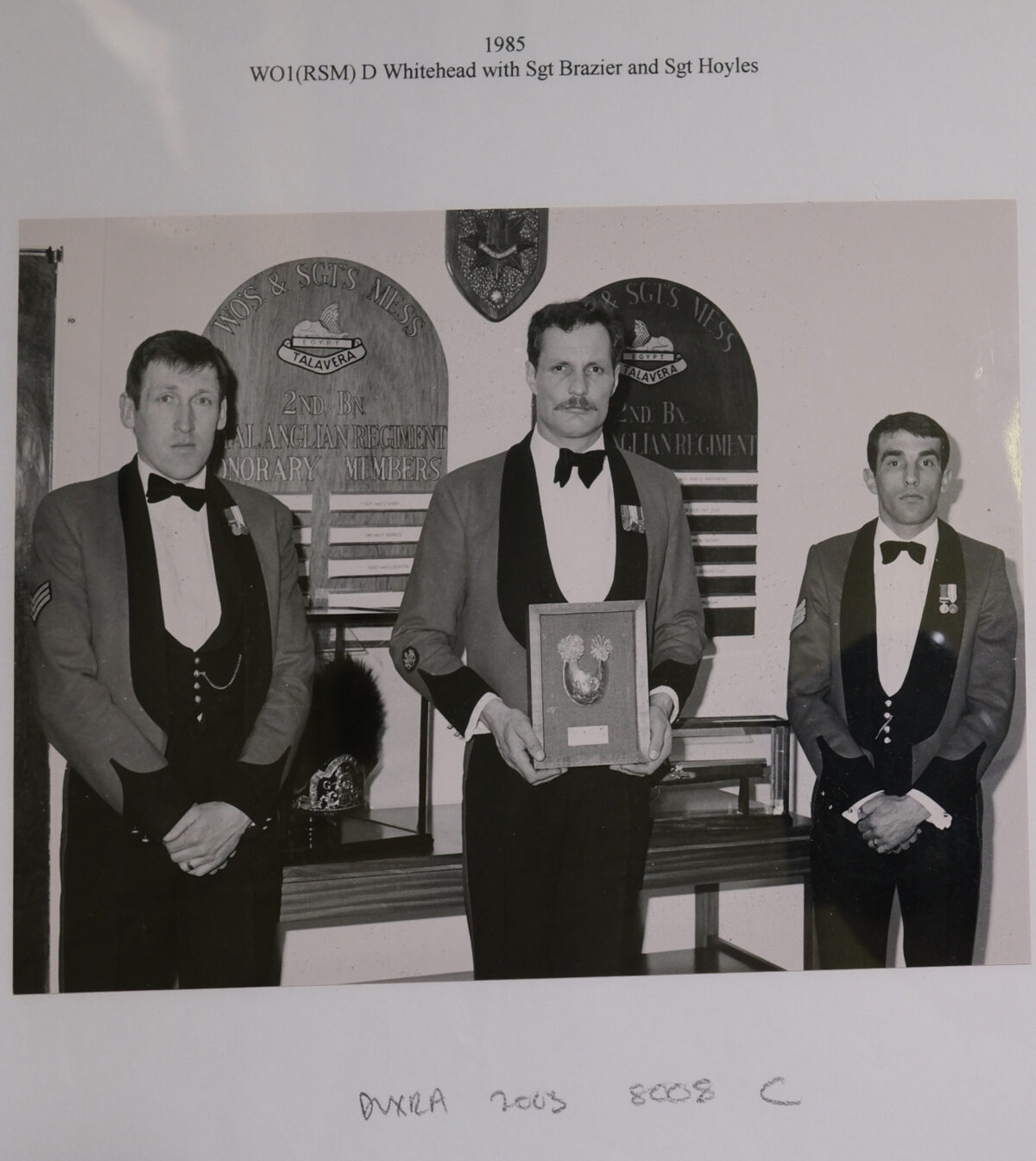 WO1 (RSM) Whitehead Royal with Sergeant Brazier and Sergeant Hoyles in 1985