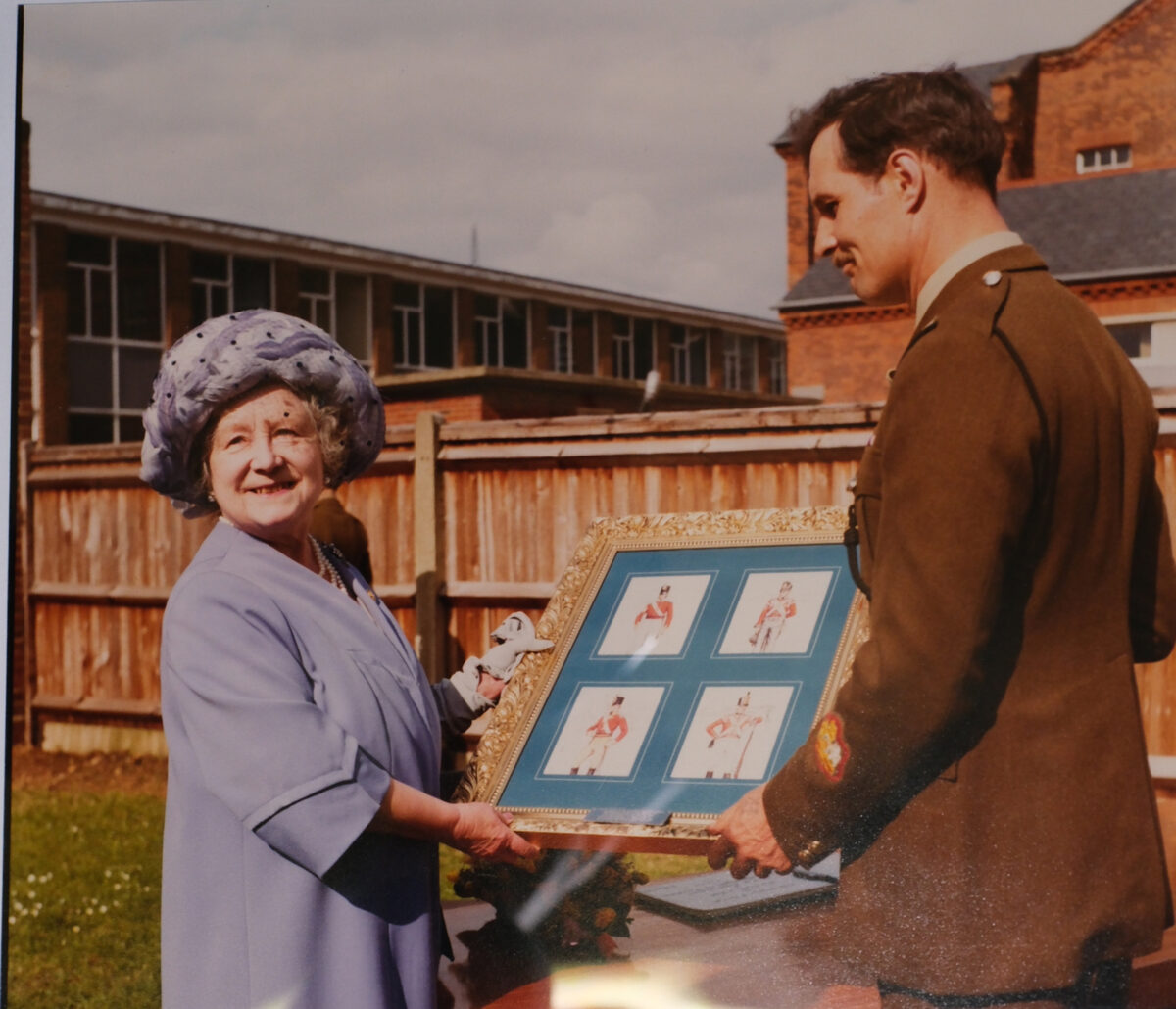 WO1 (RSM) David Whitehead 2nd Battalion Royal Anglian Regiment and the Queen Mother in 1983 WO1 (RSM) David Whitehead 2nd Battalion Royal Anglian Regiment and the Queen Mother in 1983