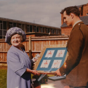 WO1 (RSM) David Whitehead 2nd Battalion Royal Anglian Regiment and the Queen Mother in 1983 WO1 (RSM) David Whitehead 2nd Battalion Royal Anglian Regiment and the Queen Mother in 1983
