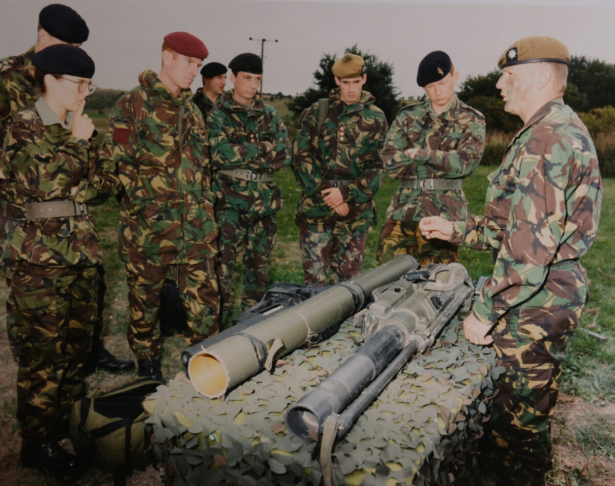 Corporal West 2nd Battalion Royal Anglian Regiment briefs the junior command course on the 94mm LAW. Corporal West 2nd Battalion Royal Anglian Regiment briefs the junior command course on the 94mm LAW.