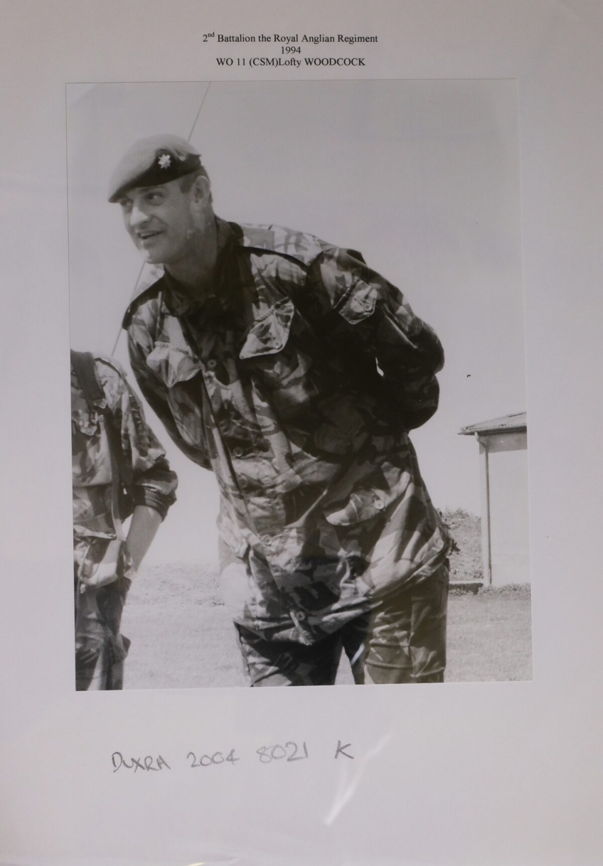 WO2 (CSM) Lofty Woodcock 2nd Battalion Royal Anglian Regiment WO2 (CSM) Lofty Woodcock 2nd Battalion Royal Anglian Regiment