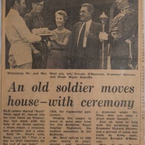 Press article Veteran Harold Buck moves into new home, supported by 3rd Battalion Royal Anglian Regiment,