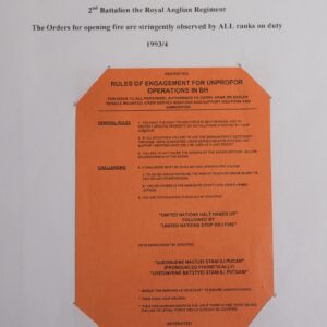 Rules of Engagement for UNPROFOR Operations in Bosnia document