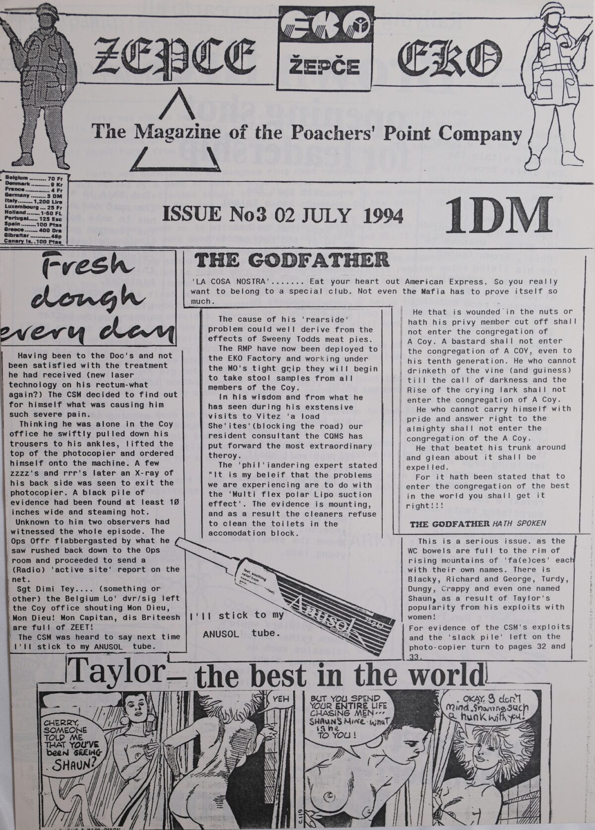 Magazine for The Poachers' Point Company issue No.3 - 2 July 1991 Magazine for The Poachers' Point Company issue No.3 - 2 July 1991