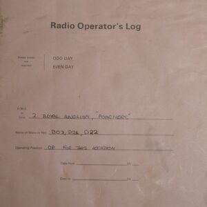 Radio Operators Log Bosnia dated 27 January 1994 2nd Battalion Royal Anglian Regiment