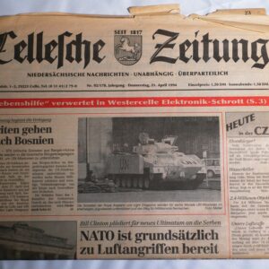 Celle Germany newspaper article of the Bosnia Deployment 21 April 1994