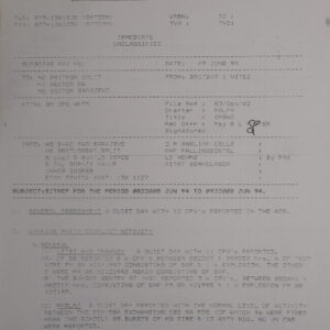 UN Protection Force BRITBAT VITEZ Sitrep Military Force Summary document 1994