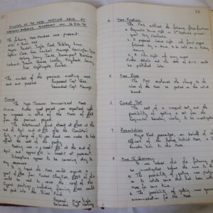 Minutes book from Royal Anglian Regiment Officers Mess