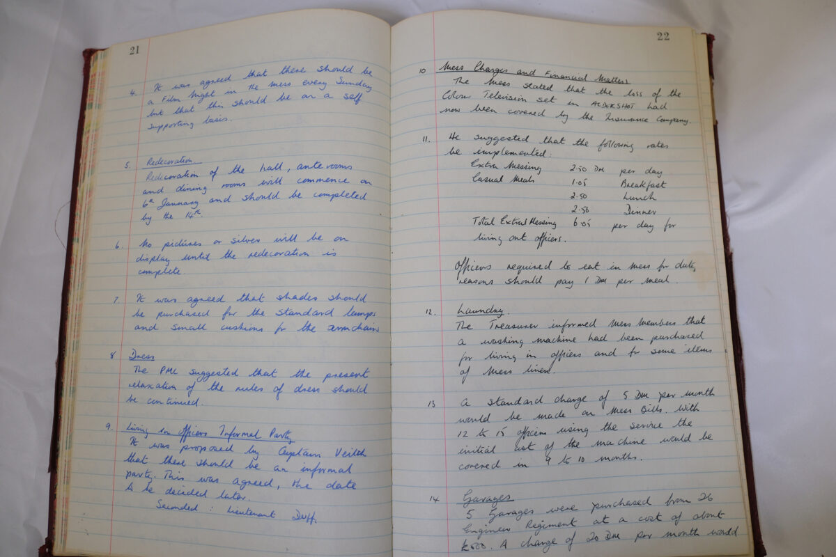Minutes book from Royal Anglian Regiment Officers Mess Minutes book from Royal Anglian Regiment Officers Mess