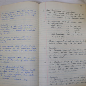 Minutes book from Royal Anglian Regiment Officers Mess