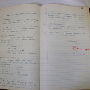 Minutes book from Royal Anglian Regiment Officers Mess