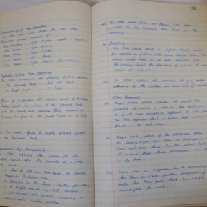 Minutes book from Royal Anglian Regiment Officers Mess