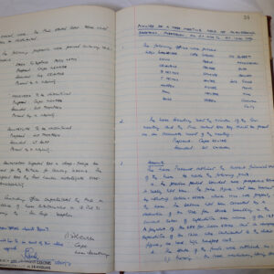 Minutes book from Royal Anglian Regiment Officers Mess