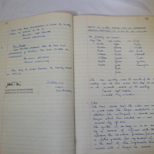 Minutes book from Royal Anglian Regiment Officers Mess