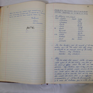 Minutes book from Royal Anglian Regiment Officers Mess