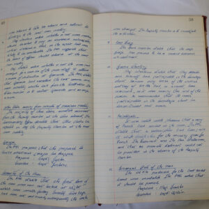 Minutes book from Royal Anglian Regiment Officers Mess