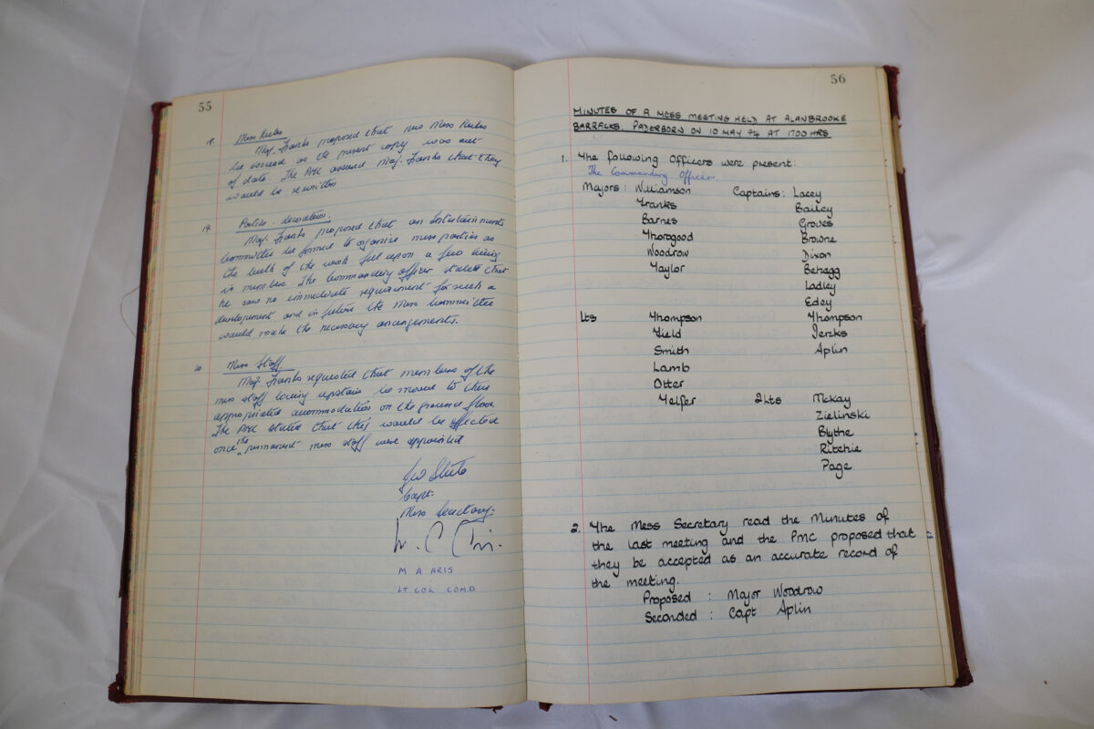 Officers Mess Minutes book from 3rd/ 16th/ 44th Foot The Royal Anglian Regiment Officers Mess Minutes book from 3rd/ 16th/ 44th Foot The Royal Anglian Regiment