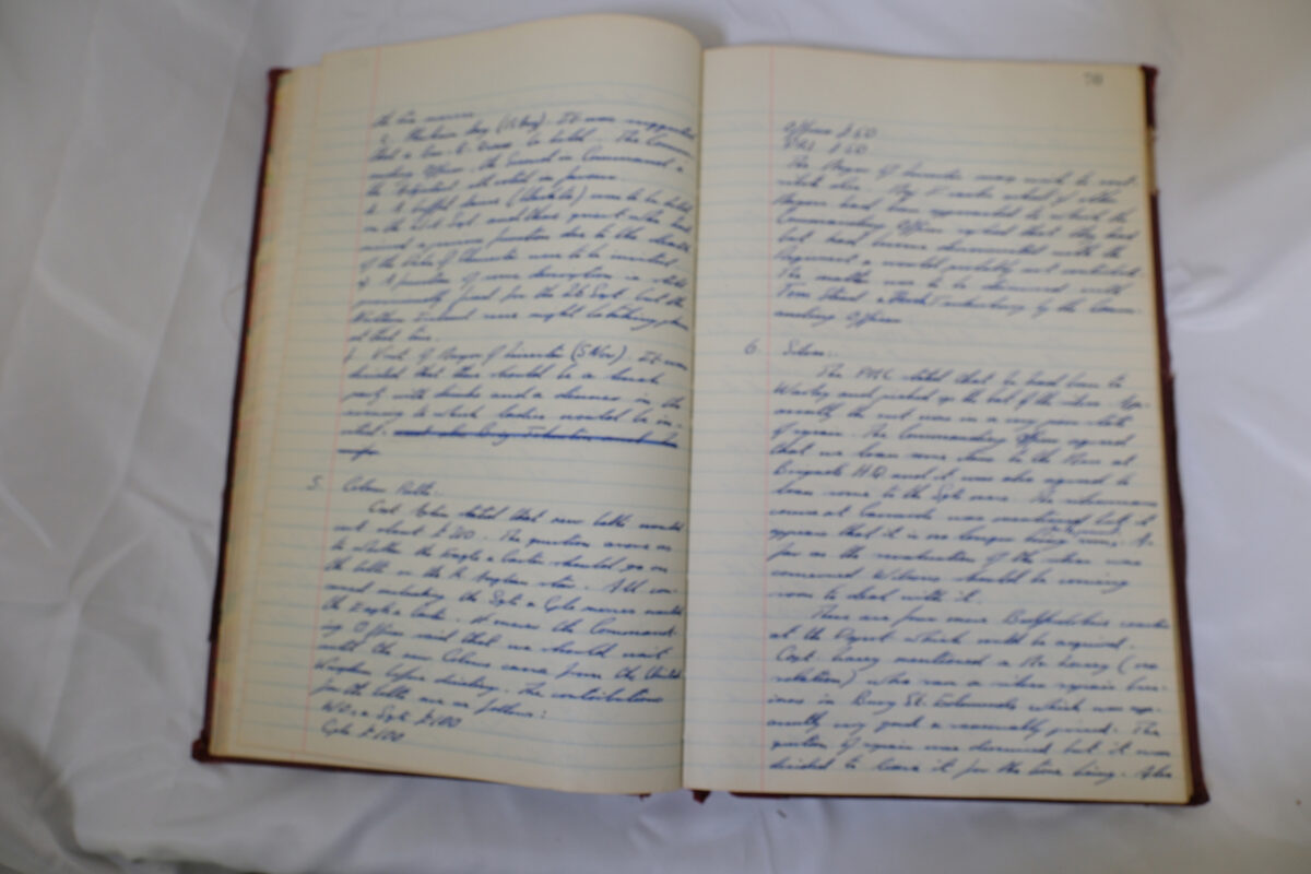 Minutes book from Royal Anglian Regiment Officers Mess Minutes book from Royal Anglian Regiment Officers Mess