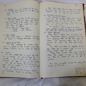 Minutes book from Royal Anglian Regiment Officers Mess