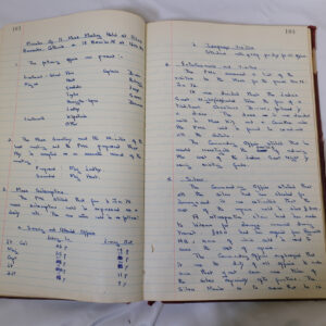 Minutes book from Royal Anglian Regiment Officers Mess