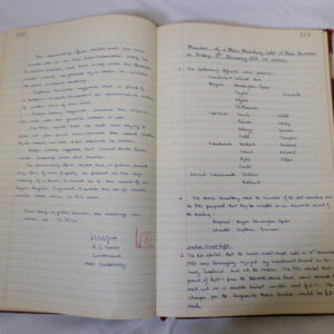 Minutes book from Royal Anglian Regiment Officers Mess