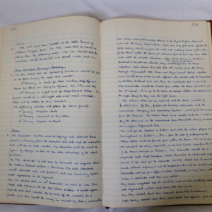 Minutes book from Royal Anglian Regiment Officers Mess
