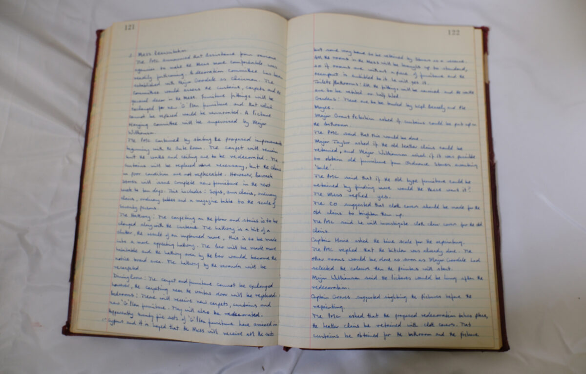 Minutes book from Royal Anglian Regiment Officers Mess Minutes book from Royal Anglian Regiment Officers Mess