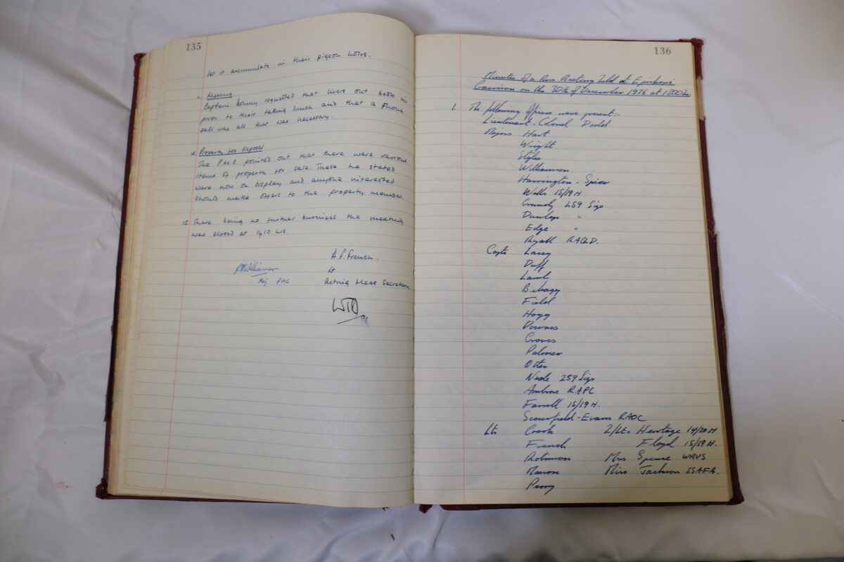 Minutes book from Royal Anglian Regiment Officers Mess Minutes book from Royal Anglian Regiment Officers Mess