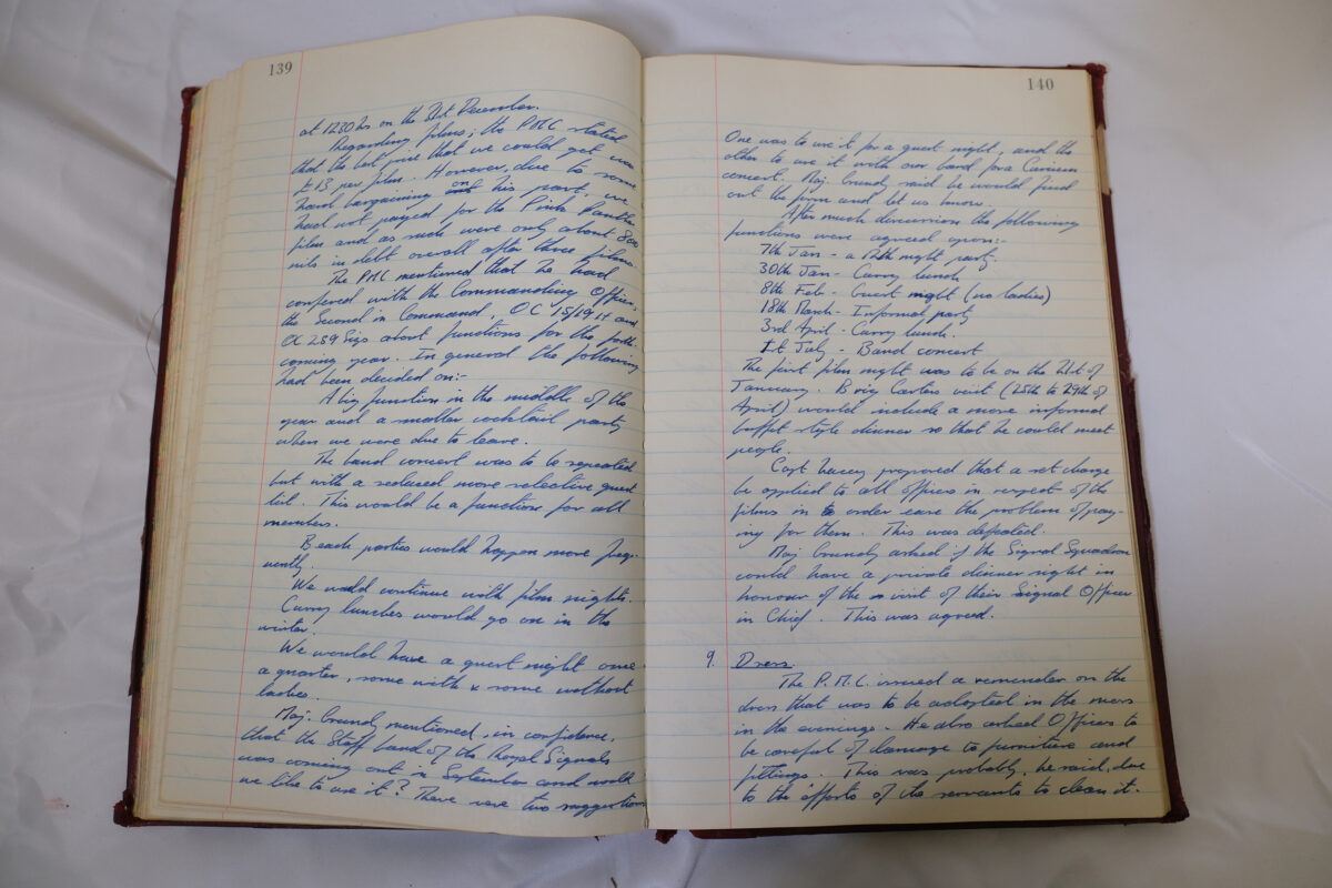 Minutes book from Royal Anglian Regiment Officers Mess Minutes book from Royal Anglian Regiment Officers Mess