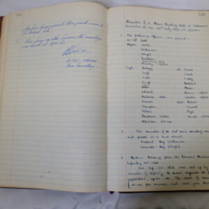 Minutes book from Royal Anglian Regiment Officers Mess