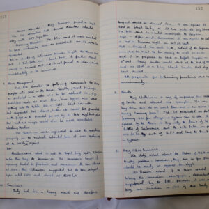 Minutes book from Royal Anglian Regiment Officers Mess