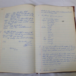 Minutes book from Royal Anglian Regiment Officers Mess