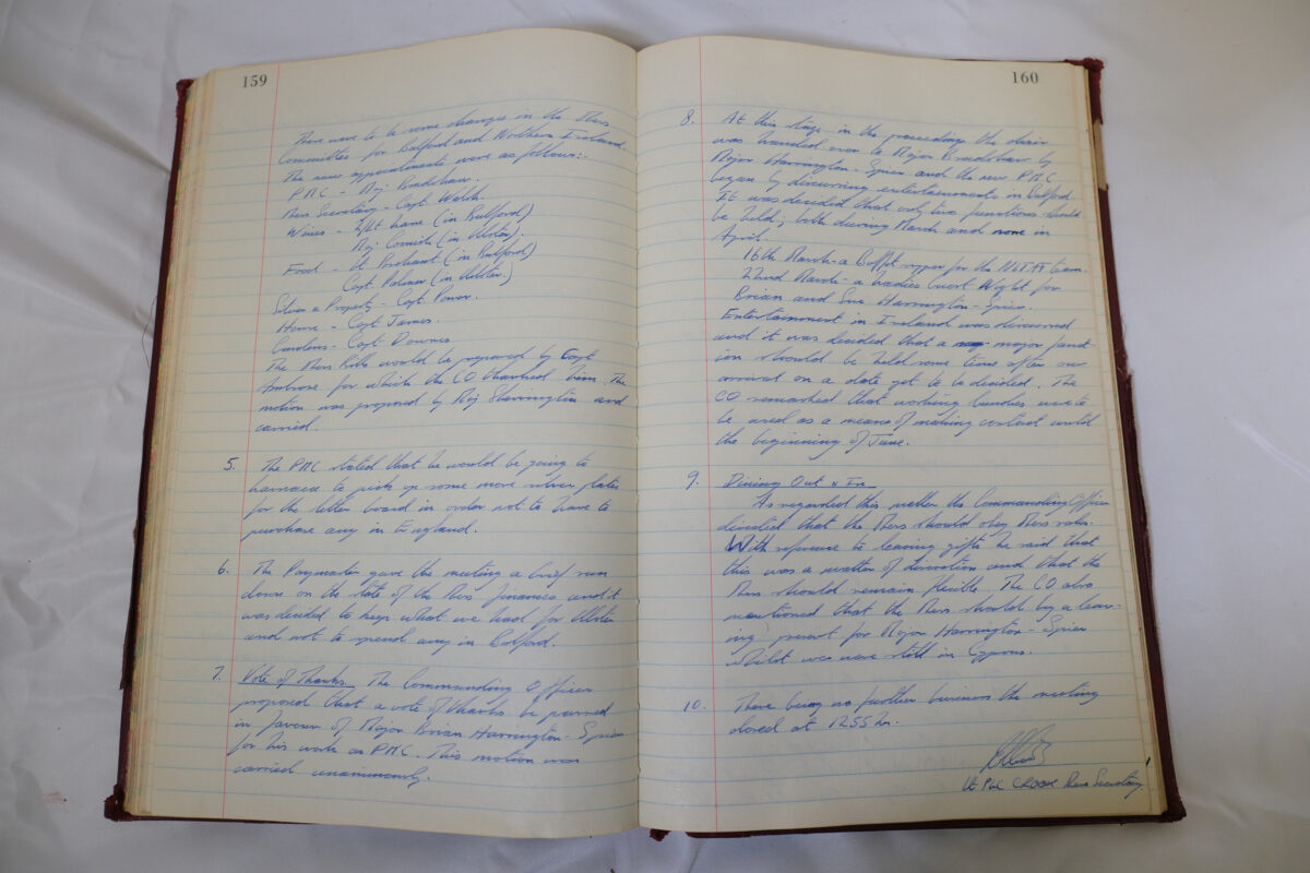 Minutes book from Royal Anglian Regiment Officers Mess Minutes book from Royal Anglian Regiment Officers Mess