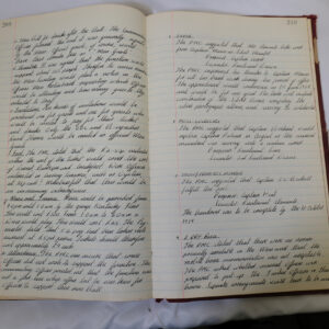 Minutes book from Royal Anglian Regiment Officers Mess