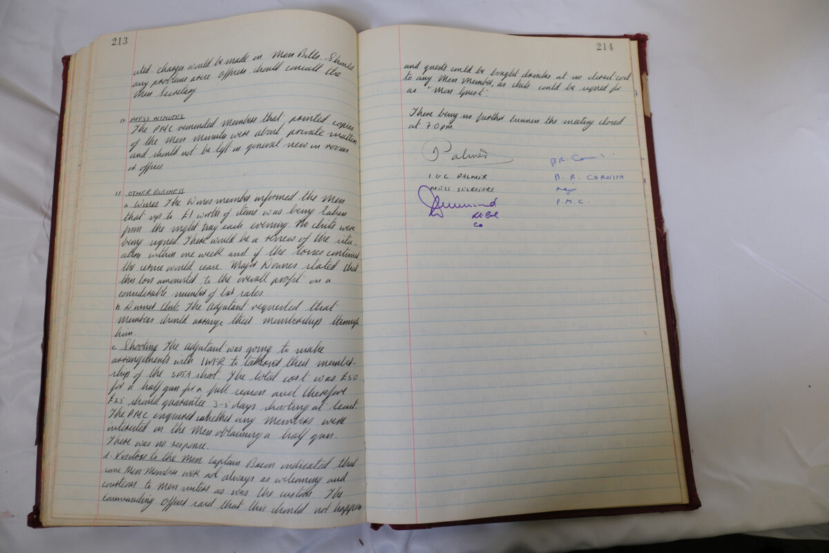 Minutes book from Royal Anglian Regiment Officers Mess Minutes book from Royal Anglian Regiment Officers Mess
