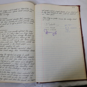 Minutes book from Royal Anglian Regiment Officers Mess
