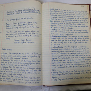 Minutes book from Royal Anglian Regiment Officers Mess