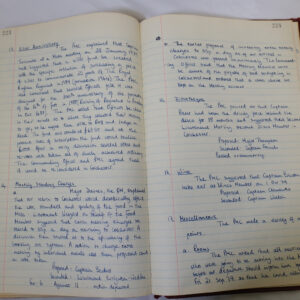 Minutes book from Royal Anglian Regiment Officers Mess