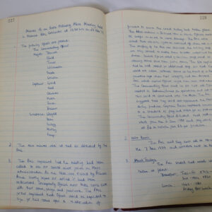 Minutes book from Royal Anglian Regiment Officers Mess