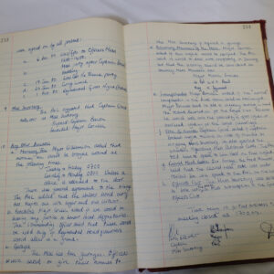 Minutes book from Royal Anglian Regiment Officers Mess