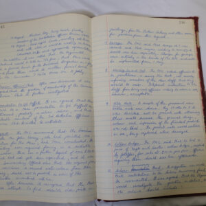Minutes book from Royal Anglian Regiment Officers Mess
